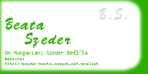 beata szeder business card